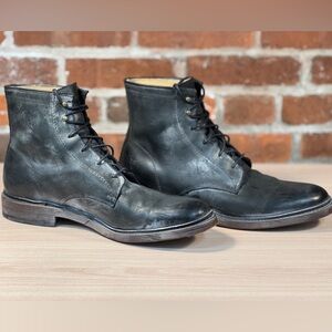 FRYE AND CO. Black Weathered Leather Men's Boots. Size 12